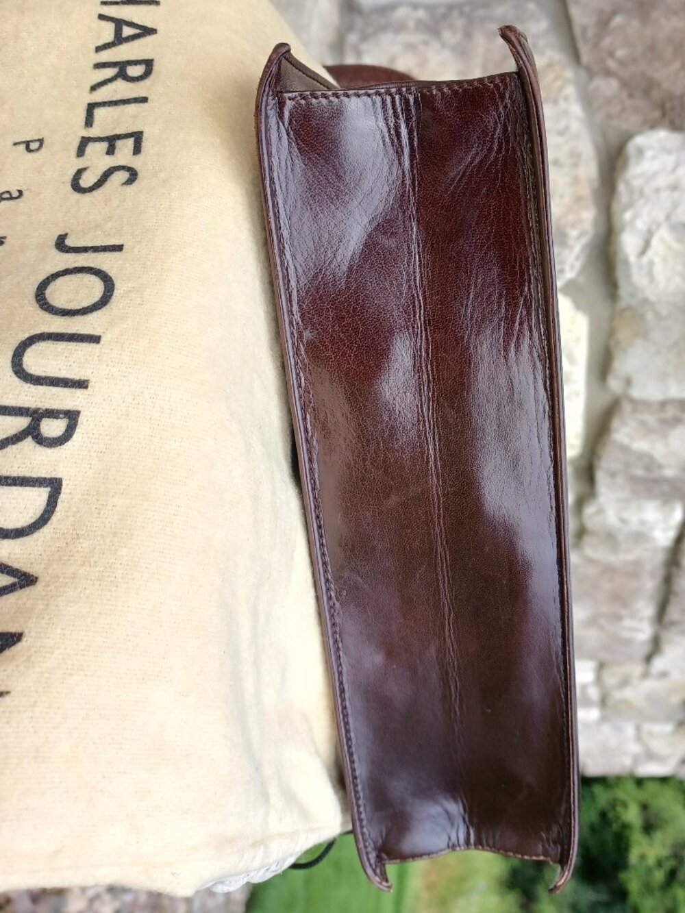 Vintage Charles Jourdan Cross-Body Bag Brown Leather Shoulder Handbag 1970/80s - Picture 3 of 14